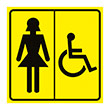 Визуальная пиктограмма «Женский туалет для инвалидов», ДС27 (пленка, 150х150 мм)
